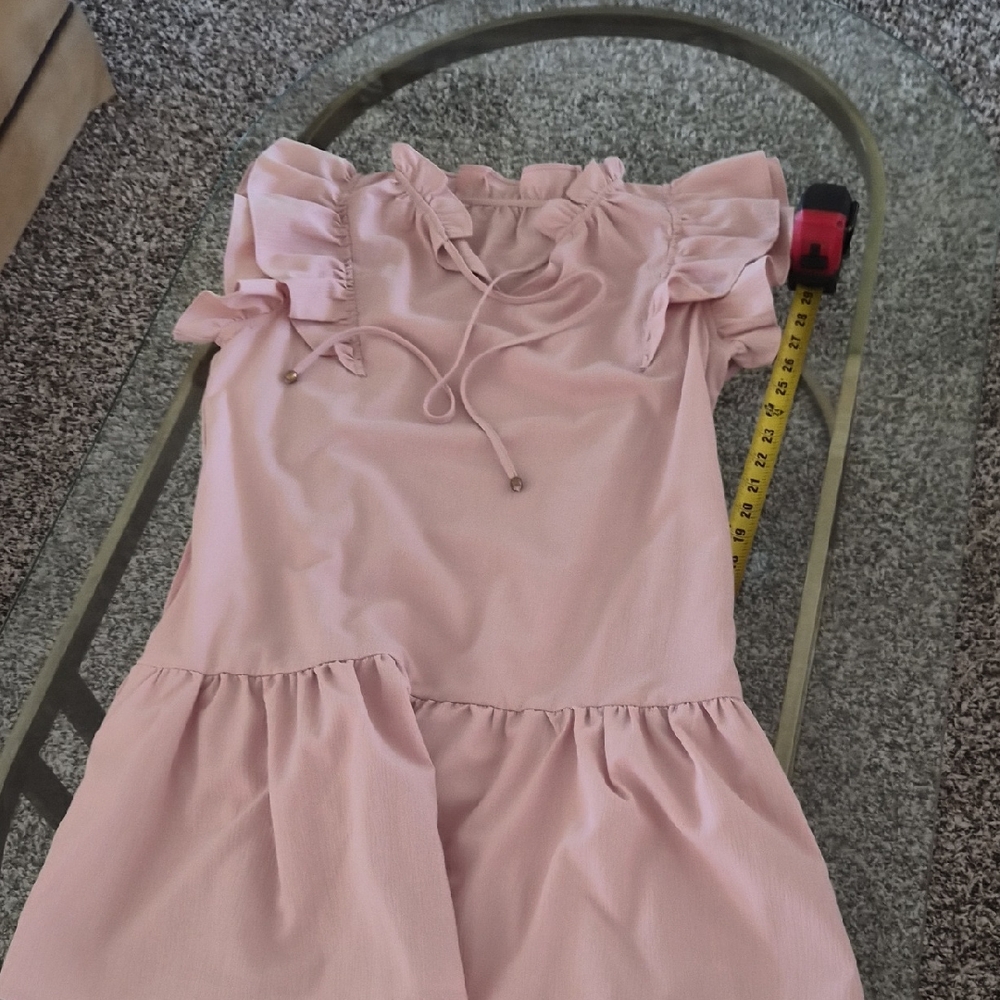 Amazon Pink Ruffle Sleeve Dress
